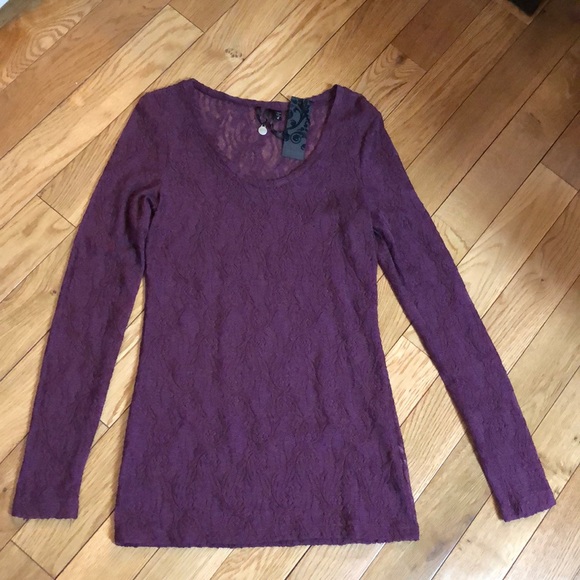 BKE Tops - NWT! BKE burgundy lace top
